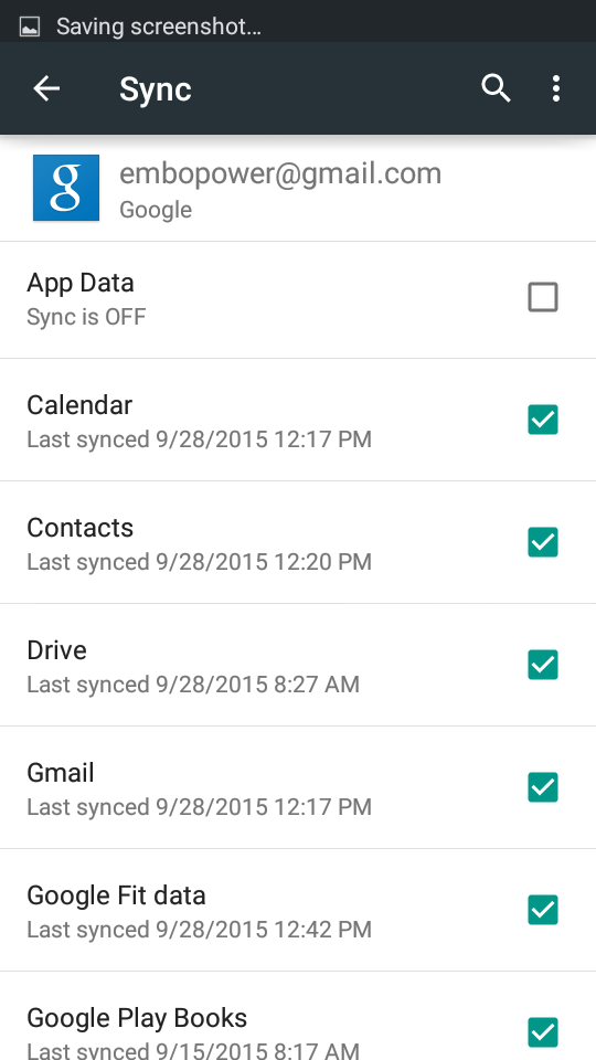 Manage account and app syncing