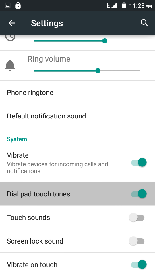 Manage sound & vibrate settings