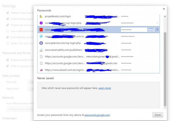 How Chrome handles passwords