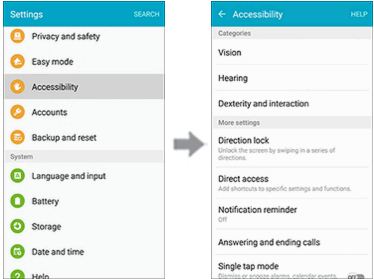 Accessibility features on the Samsung Galaxy S6