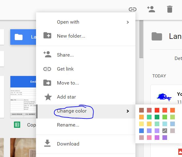 Change color of your folder inside Google drive