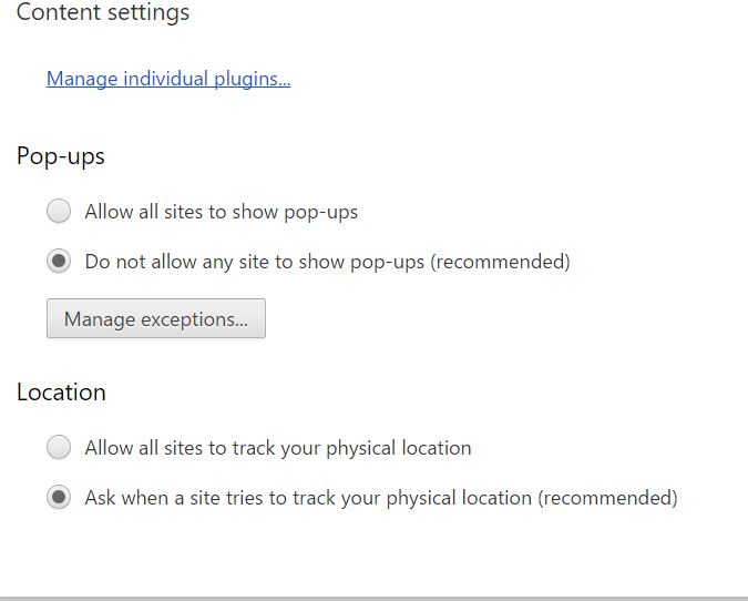 Disable Location Tracking with Google Chrome Browser with Windows, iOS, MAC, Android OS
