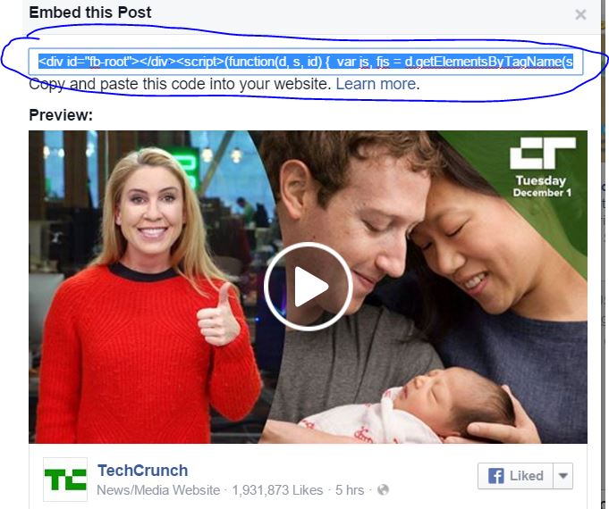 Embed Facebook Post on Your Website