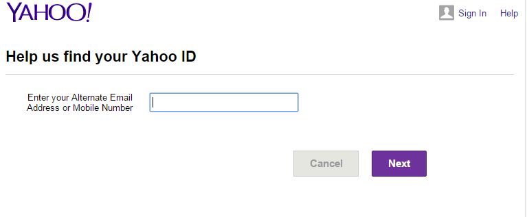 Forgot Yahoo ID