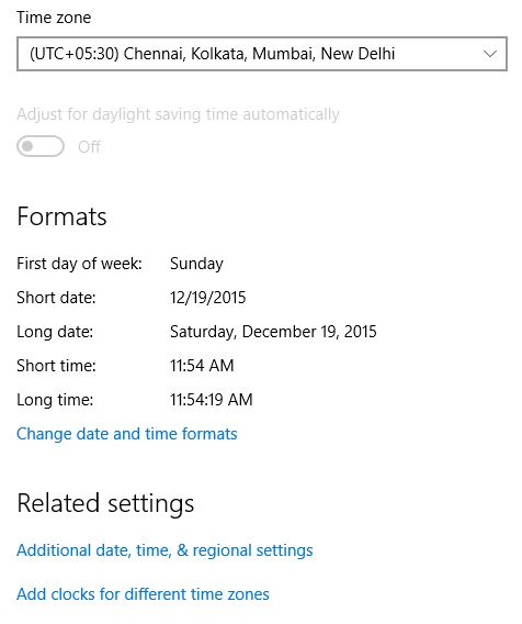 How to Change Time Zone, Date and Time Format in Windows 10 PC