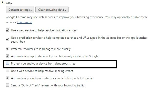 How to Disable Safe Browsing in Google Chrome for Desktop