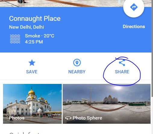 How to Share location of Google maps