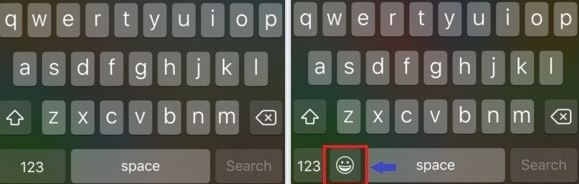 emoji button on iphone keyboard