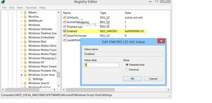 how to solve Windows Script Host access is disabled on this machine