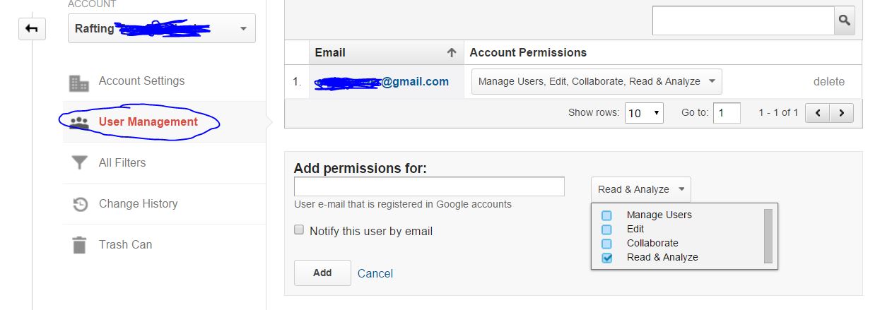 Add multiple admin to manage single Google analytics account