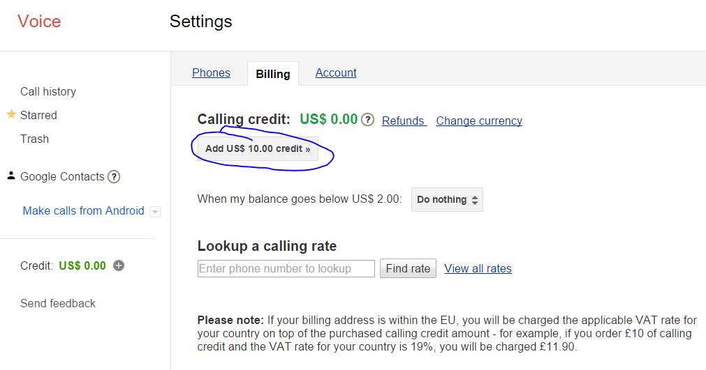 How to Add Money to Your Google Hangout account to Phone call