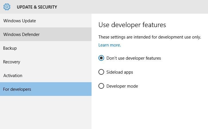 How to Turn on Developers mode with Windows 10 PC