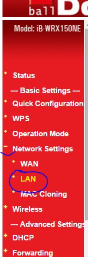 How to change default IP address to new IP for LAN wireless router access