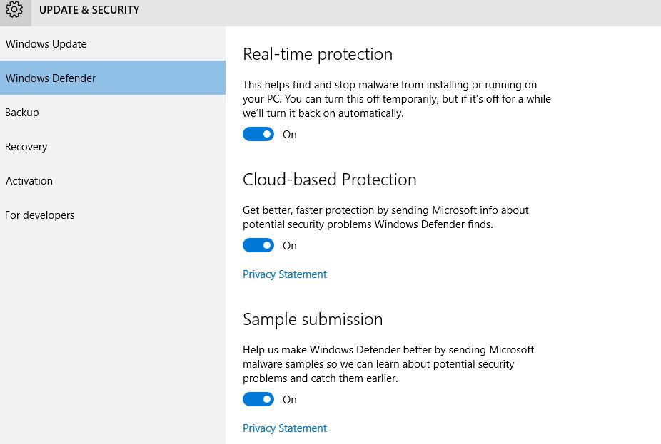 Windows 10 - Protect your PC using cloud based security