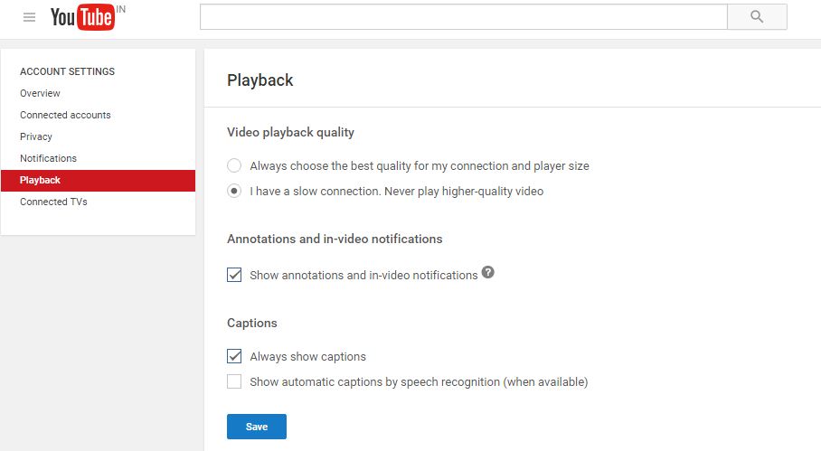how to change the quality of video in YouTube for slow internet connection