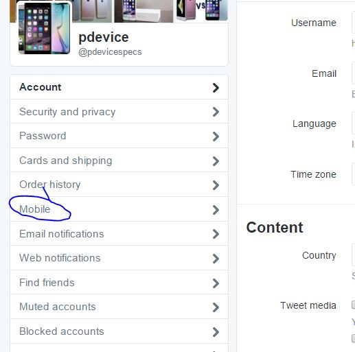 Delete Mobile Number from Twitter Admin Panel