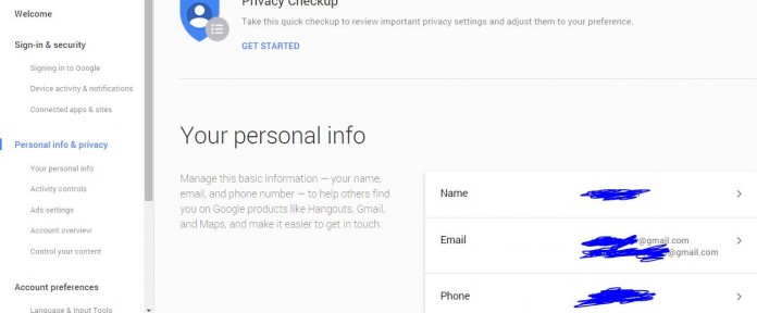 Edit your Google Account information