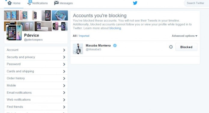 How to Block users on Twitter account