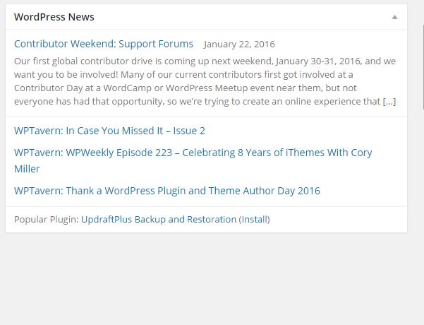 How to Remove official News From your Wordpress Admin Dashboard