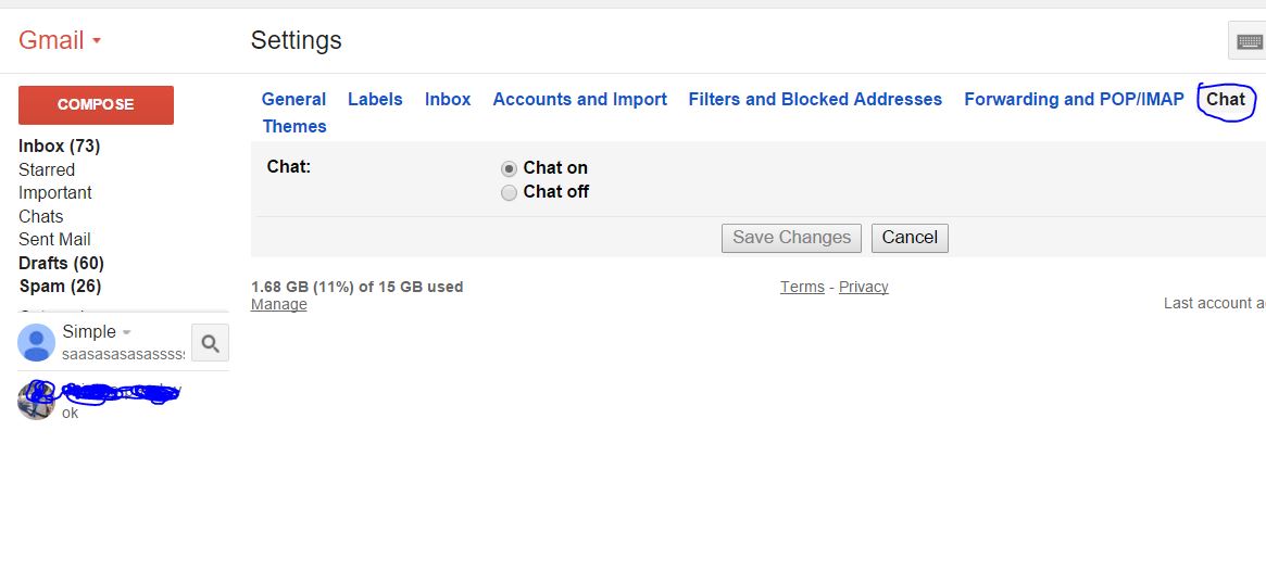 How to Turn on and Off Gmail Live chat option
