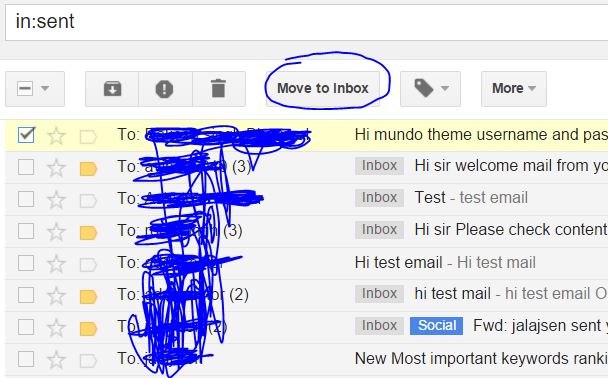 Movie All Gmail Sent Item Mails to Inbox Account