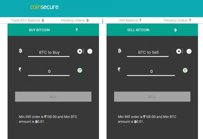 Buy bitcoin from Coinsecure