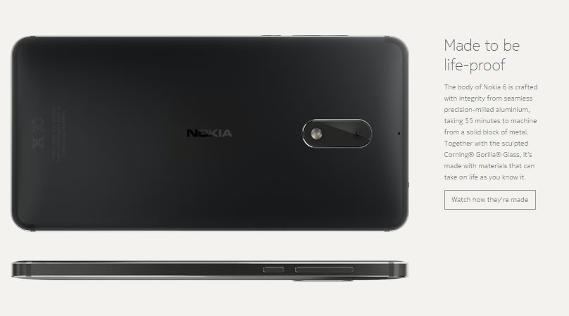 Nokia 6 metal design