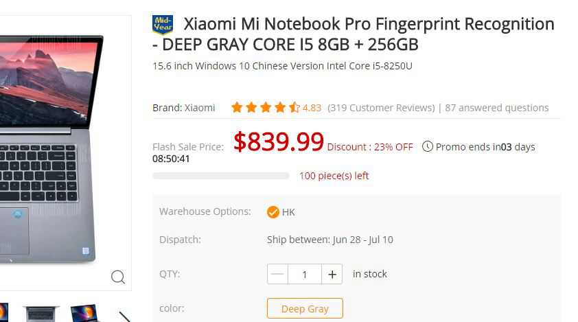Buy Xiaomi Mi Notebook Pro Online