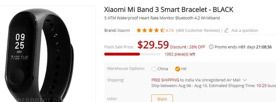 Xiaomi Mi Band 3 Smart Bracelet Free Shipping, Deal Today