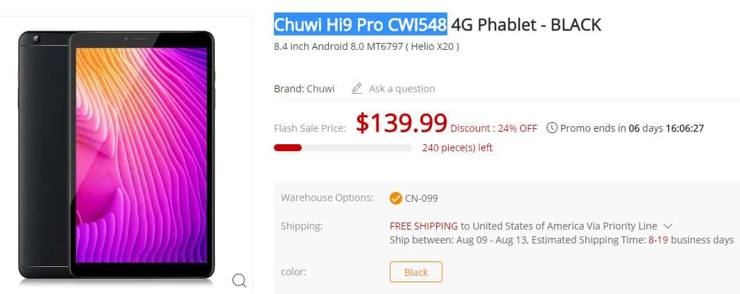 Chuwi Hi9 Pro CWI548 Coupon Code + Flash Sale GearBest