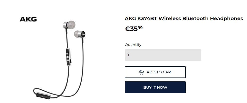 AKG K374BT Wireless Bluetooth Headphones Coupon Code Available