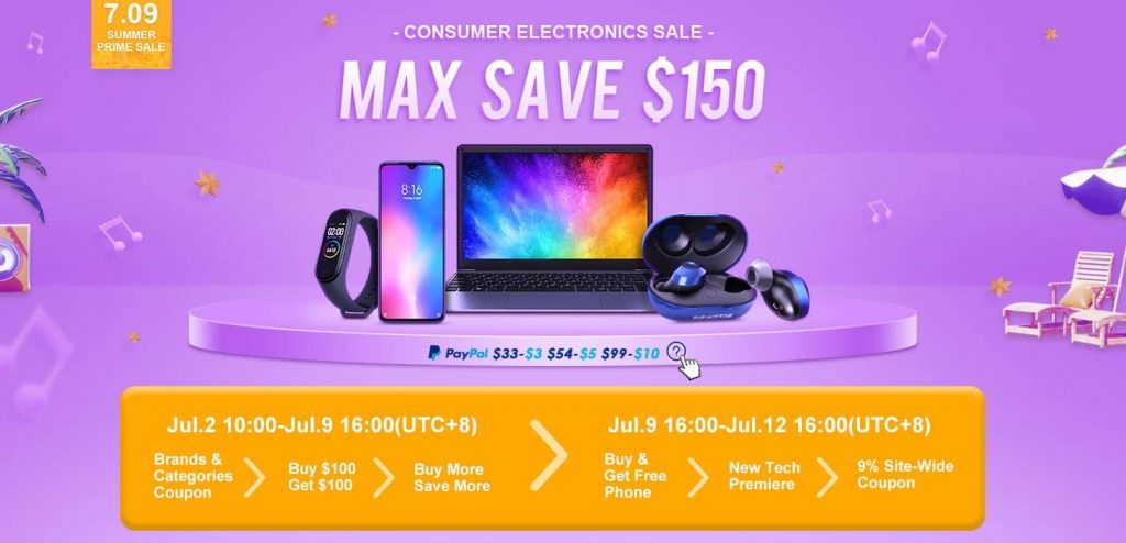 Banggod Summer Sale 2019 - $150 Off on Smartphone