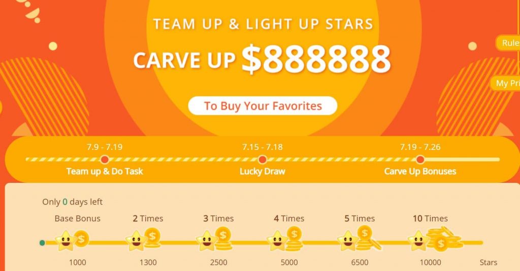 Carve Up to $88888 on Banggood Summer Sale 2020, Team Up & Light Up star